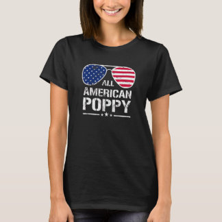 All American Poppy Amerikaanse vlag Patriottische  T-shirt