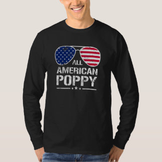 All American Poppy Amerikaanse vlag Patriottische  T-shirt