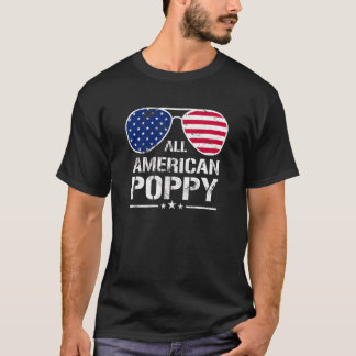 All American Poppy Amerikaanse vlag Patriottische  T-shirt