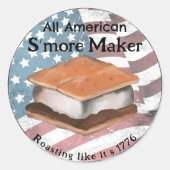 All American S’more Maker Ronde Sticker (Voorkant)