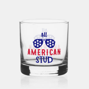 All American Stud Patriottische Zonnebril Viering Whisky Glas