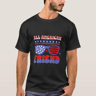 All American Vriend 4 juli patriottische zonnebril T-shirt