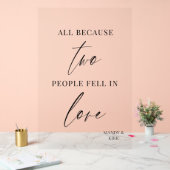 All Because Two People Fell in Love Wedding Sign  (Mariage)