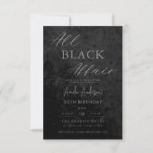 All Black Affair Verjaardagsfeest Modern Elegant Kaart (Voorkant)