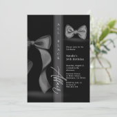 All Black Attire Coquette Bow Stropdas Formele Aff Kaart (Staand voorkant)