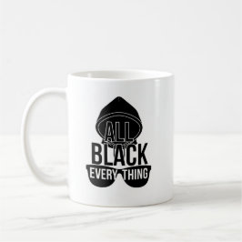All Black Everything Mok – Minimalistisch Grappig 
