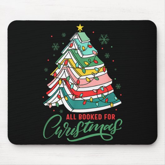 All Booked For Christmas Book Xmas Tree Lights Rea Muismat (Voorkant)