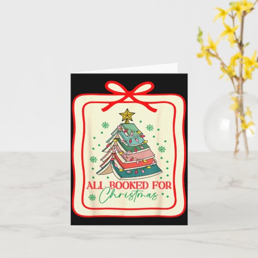 All Booked For Christmas Coquette Bow Tree Lights Kaart (Gele Bloem)