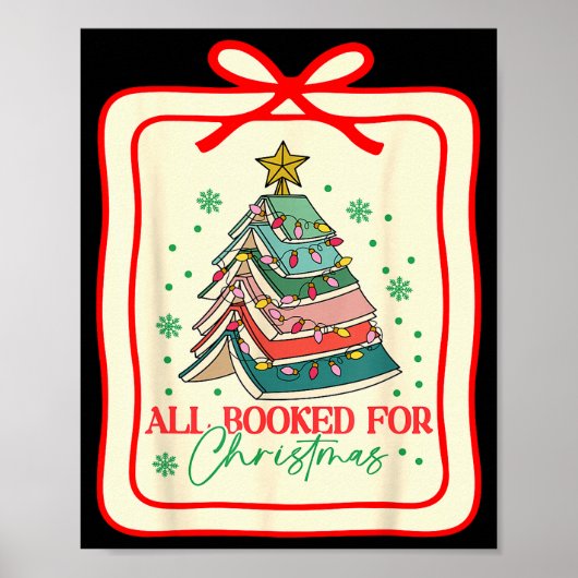 All Booked For Christmas Coquette Bow Tree Lights Poster (Voorkant)