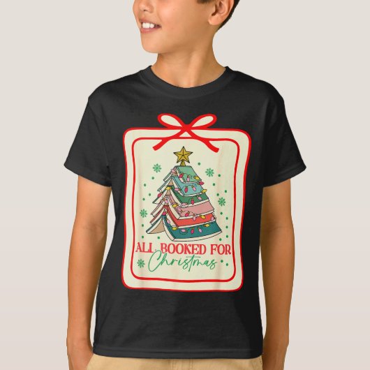 All Booked For Christmas Coquette Bow Tree Lights  T-shirt (Voorkant)