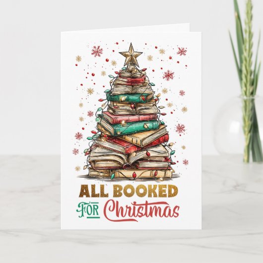 All Booked for Christmas  Feestdagen Kaart (Voorkant)