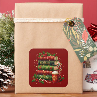 All booked for Christmas Vierkante Sticker