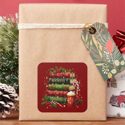All booked for Christmas Vierkante Sticker (Feestdagen)