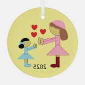 All Children Need Love: Yellow Glas Ornament (Achterkant)