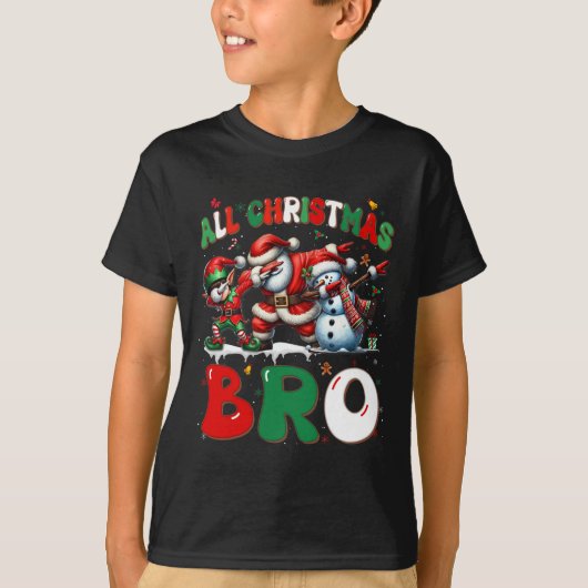All Christmas Bro Xmas Santa Elf Snowman Dabbing M T-shirt (Voorkant)