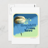 All Downhill Funny Slogan Briefkaart (Voorkant / Achterkant)