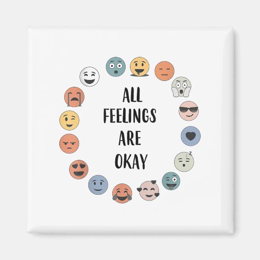 All Feelings Are Okay School Teacher Psychologist  Magneet (Voorkant)