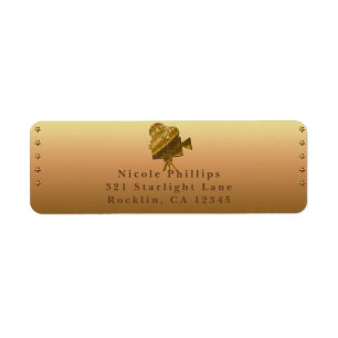 All Gold Cinema & Stars Hollywood-feestuitnodiging Etiket