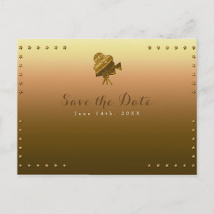 All Gold Cinema & Stars Hollywood Save the Date Aankondigingskaart