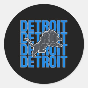 All Grit - Detroit Cool Retro Lion Lovers Nederlan Ronde Sticker