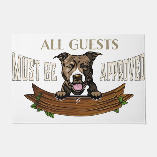 All Guests Must Be Appoved Mat, Cute Dog Deurmat (Voorkant)