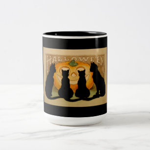 All Hallow Eve Citrouille et Black Cats Mug