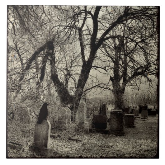 All Hallow's Eve Crow Tegeltje (Voorkant)