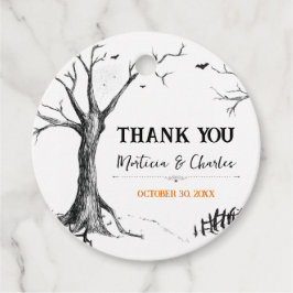 All Hallows Eve Halloween Tree Ronde Favor Tags Bedankjes Labels