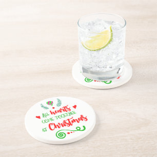 All Hearts Come Together At Christmas Holiday, ZSG Zandsteen Onderzetter