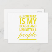 All I care about is my beagle dog funny pets yello Briefkaart (Voorkant / Achterkant)