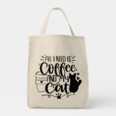 All I Need Is Coffee and My Cat Tote Bag (Achterkant)