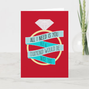 All I Need Is You... en Diamonds Funny Love Kaart
