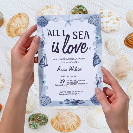 All I Sea Is Love Bridal Shower Watercolor seas Kaart