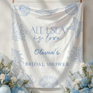 All I Sea Is Love Kust Bruiloftsborrel Achtergrond Wandkleed