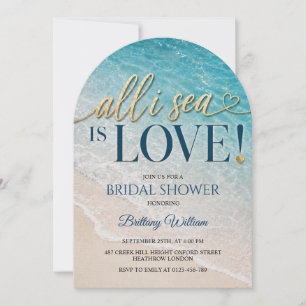 All I Sea Is Love Ocean Bruiloft Uitnodiging