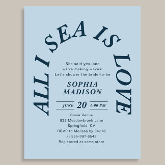 All I Sea Is Love Retro Arch Bridal Shower Uitnodiging Briefkaart