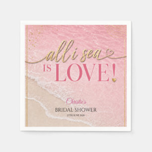 All I Sea Is Love Roze Bruiloftsfeest Servetten
