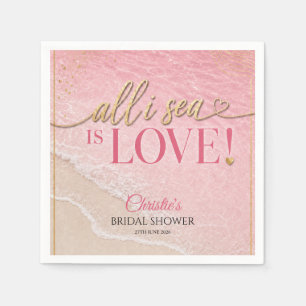All I Sea Is Love Roze Bruiloftsfeest Servetten