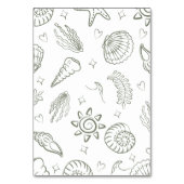 All I Sea is Love Sage Green Seashells Kaart (Achterkant)