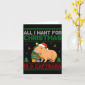 All I Want For Christmas Is A Capybara Ugly Sweate Kaart (Gele Bloem)