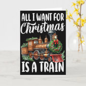 All I Want For Christmas Is A Steam Train Locomoti Kaart (Gele Bloem)