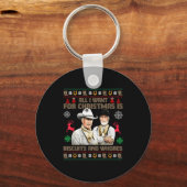 All I Want For Christmas Is Biscuits Funny Ugly Ch Sleutelhanger (Voorkant)
