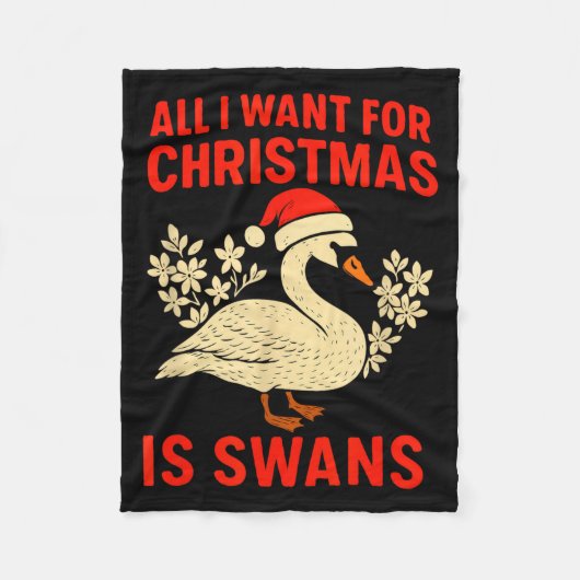 All I Want For Christmas Is Swans Ugly Xmas Sweate Fleece Deken (Voorkant)