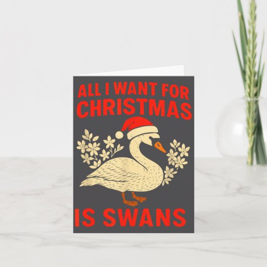 All I Want For Christmas Is Swans Ugly Xmas Sweate Kaart (Voorkant)