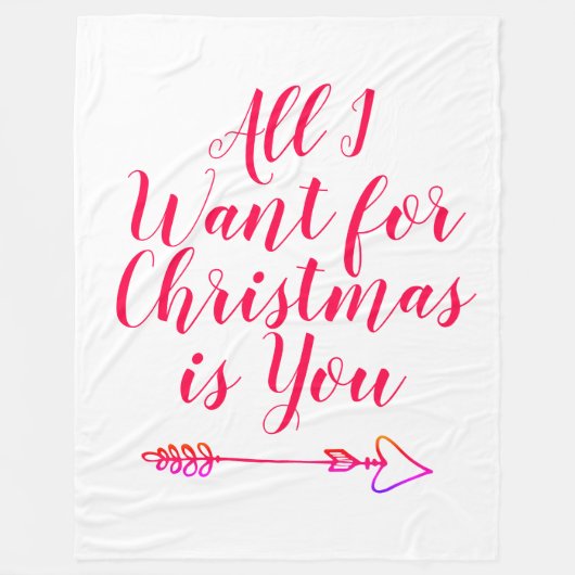 All I want for Christmas is You custom Holiday Fleece Deken (Voorkant)