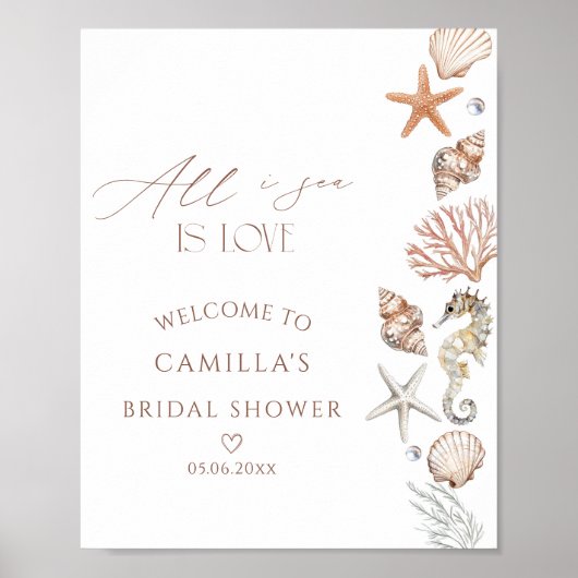 All I zee is Love Coastal Vrijgezellenfeest Welkom Poster (Voorkant)