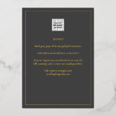 All-in-1 Black Gold Foil Wedding QR-code Folie Uitnodiging (Achterkant)