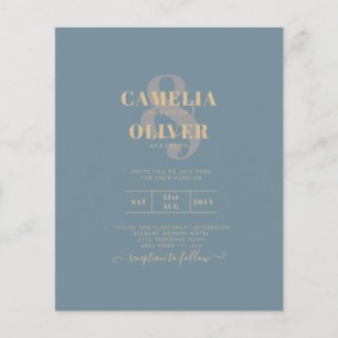 All-in-1 Elegant Zee Glass Blauwgroen Gold Wedding Flyer
