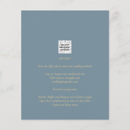 All-in-1 Elegante Zeeglas Teal Goud Bruiloft Flyer (Achterkant)