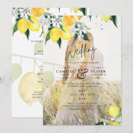 All-in-1 FOTO OVERLAY Lemons Wedding nodigt QR uit Kaart